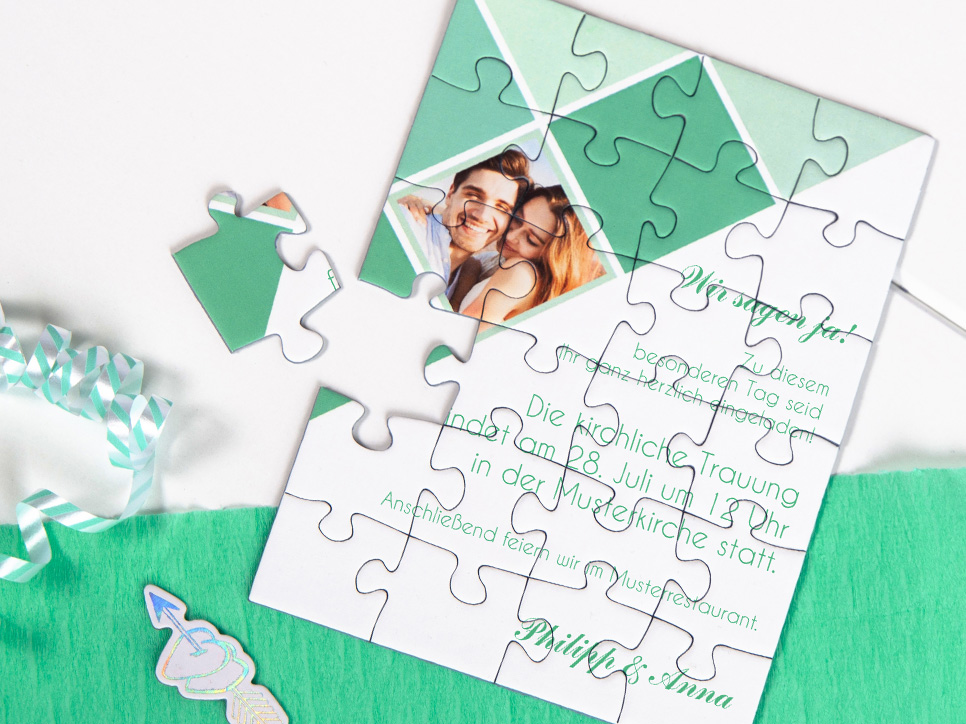 Hochzeitseinladungen Selbst Gestalten Als Puzzle Fotopuzzle De