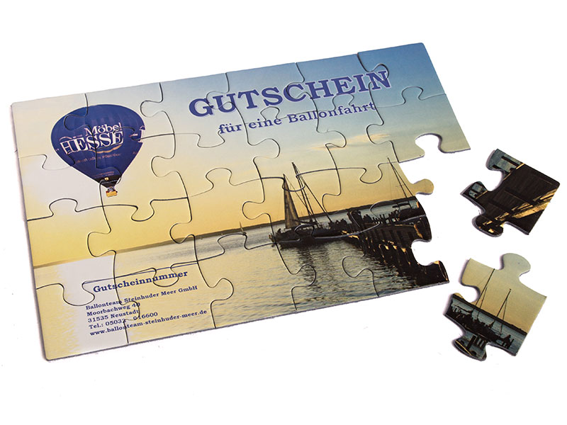 Gutscheinidee: Gutschein-Puzzle für eine Ballonfahrt