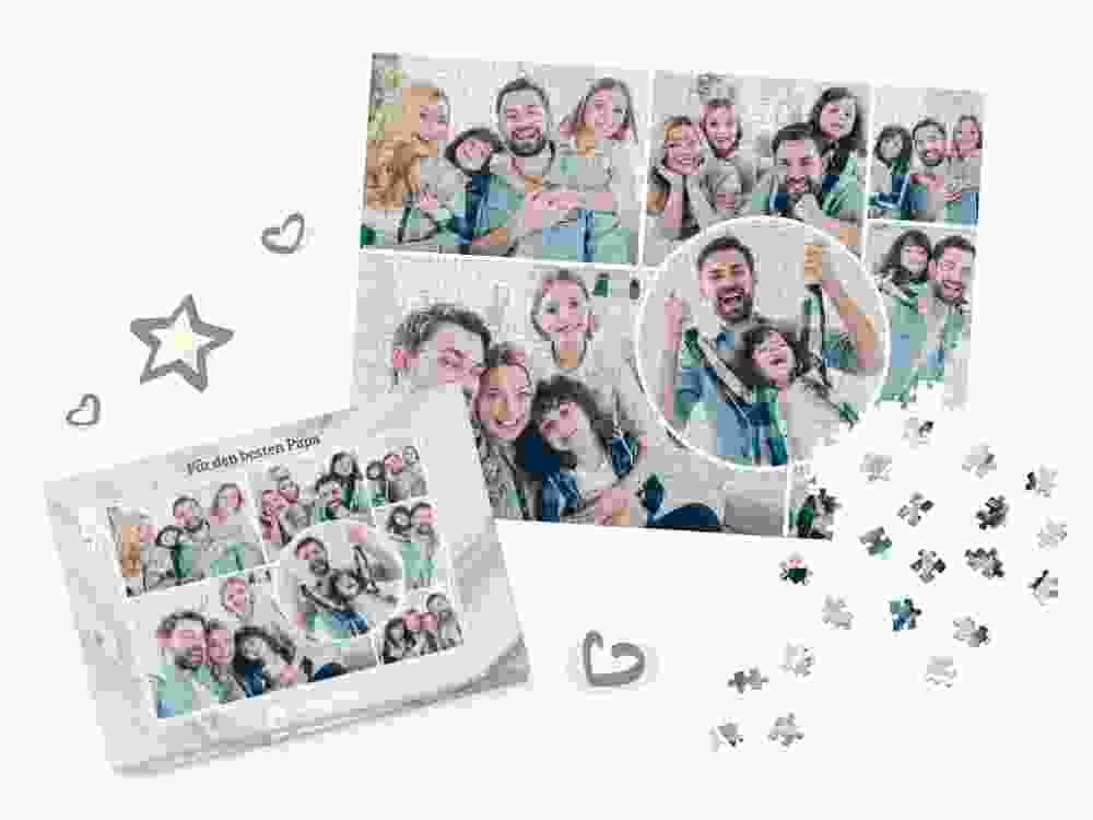Eine Fotopuzzle-Collage zum Vatertag