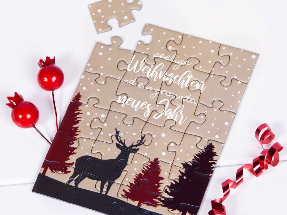 Weihnachtskarten ohne Foto als Puzzle