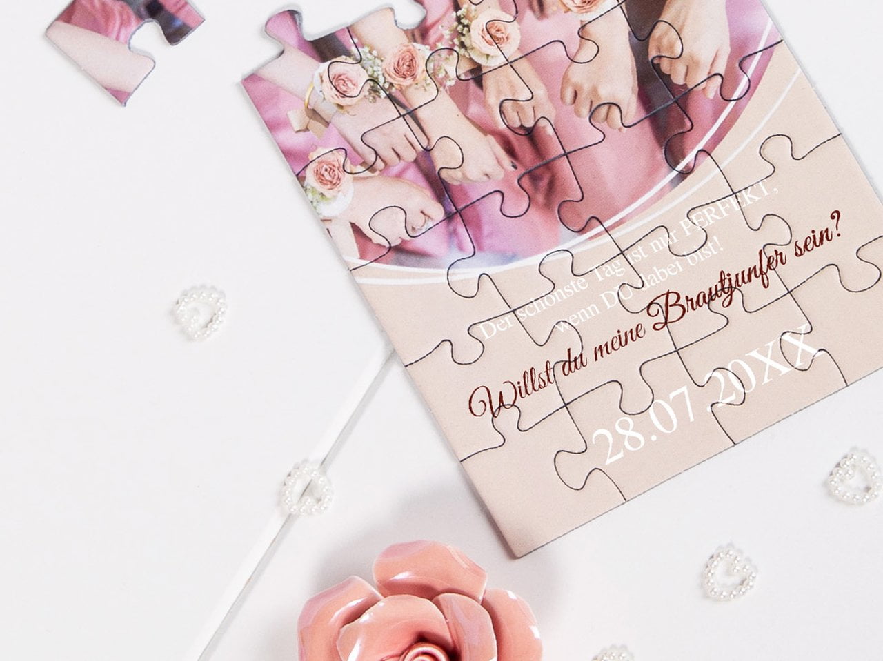 Brautjungfer-Anträge als Puzzle