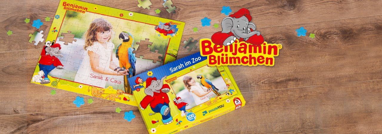 Benjamin-Blümchen-Kinderpuzzle mit eigenen Fotos