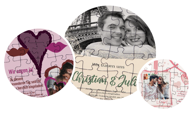 Hochzeitseinladung als Puzzle