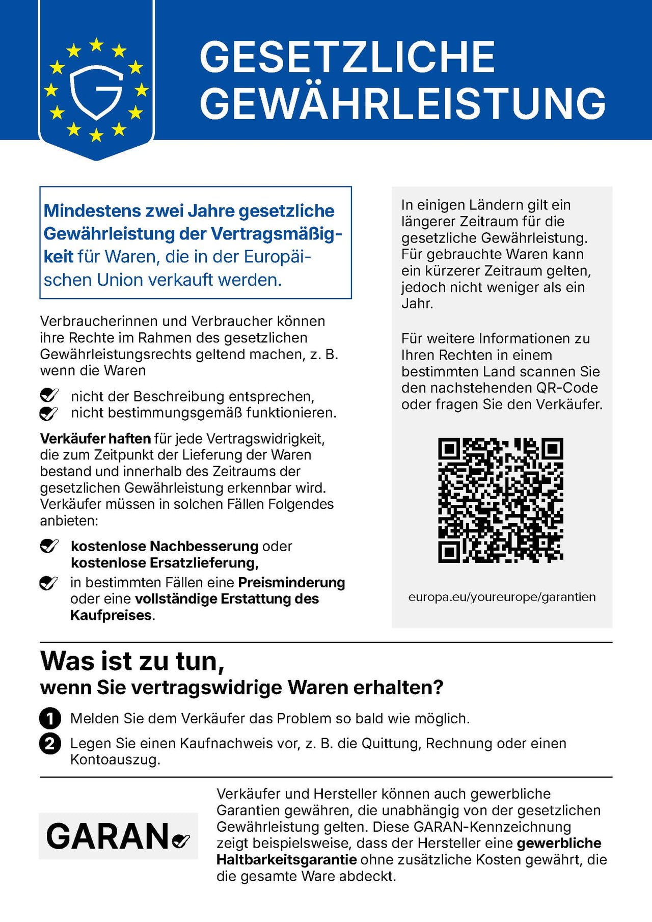 gesetzliche Gewährleistung puzzleYOU