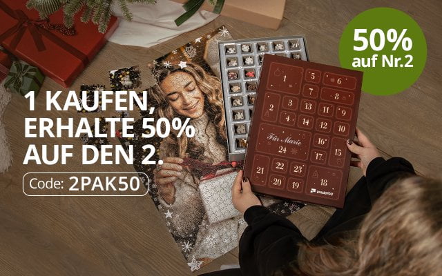 50% auf den Zweiten: Puzzle-Adventskalender Aktion
