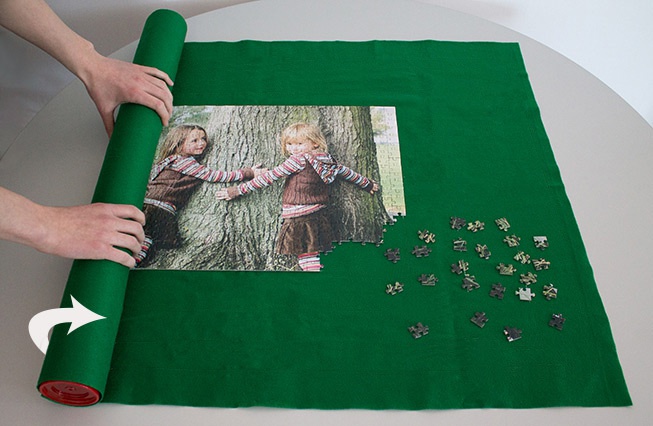 Einrollen Puzzle in Matte