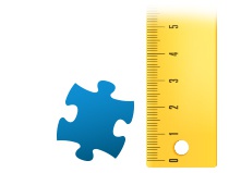 Größenverhältnis Puzzleteil Fotopuzzle 200 Teile