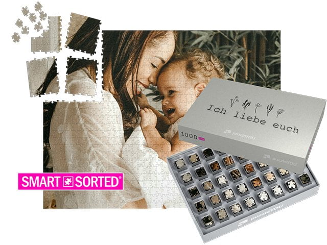 SMART SORTED® - Das Überraschungspuzzle zum Muttertag, Schachteldesign "Fineline"