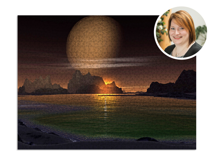 Puzzlemotiv Planet bei Nacht