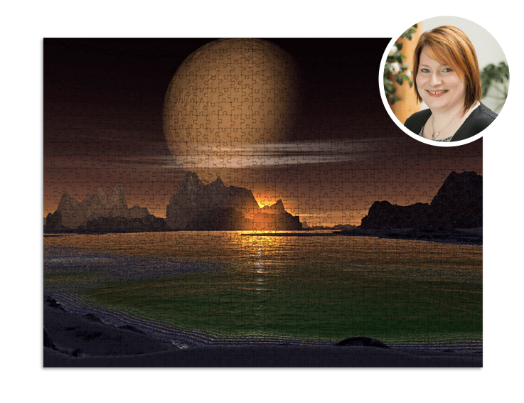 Puzzlemotiv Planet bei Nacht