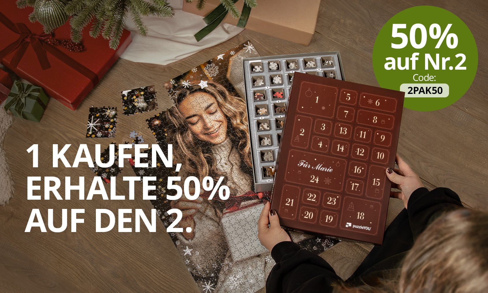 50% auf den Zweiten: Puzzle-Adventskalender Aktion