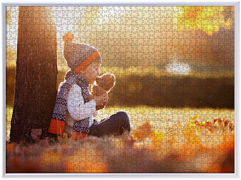Puzzle im Rahmen mit Herbst-Motiv