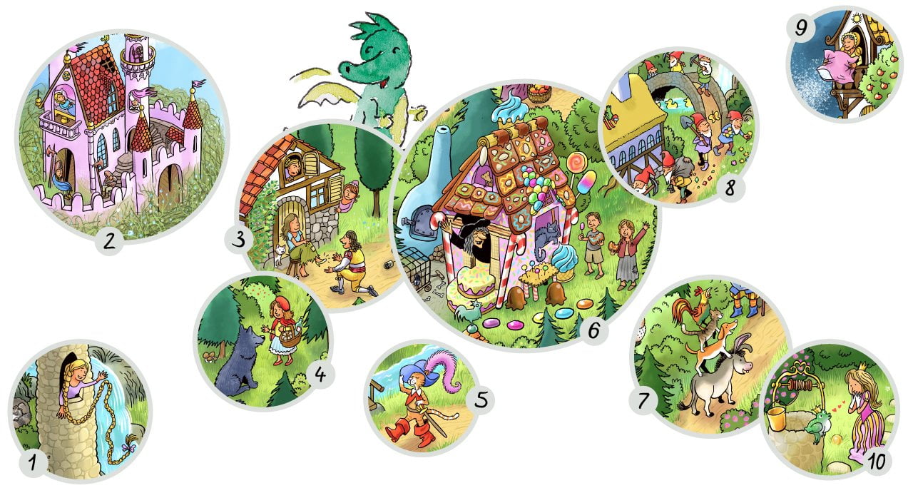 Die zehn Märchen im Tabaluga Puzzlemotiv