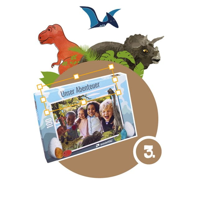 Dinosaurier-Kinderpuzzle gestalten - Schritt 3