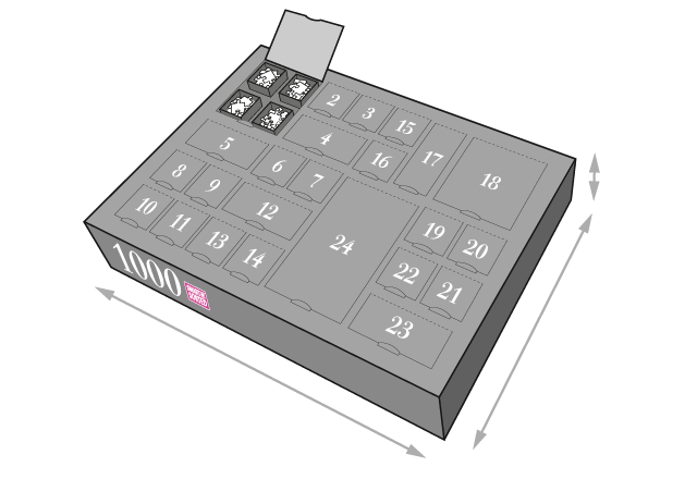 Puzzle-Adventskalender Schachtel mit Türchen