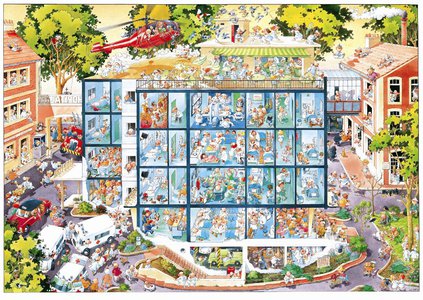 Such-Puzzle „Emergency Room“ vom Künstler Jean-Jaques Loup | „Es heißt, dass Loup in dieser Krankenhaus-Nah- und Notaufnahme irgendwo einen George Clooney versteckt haben soll, gefunden wurde er jedoch bis dato noch nicht…“ Emergency-Room_Blog.jpg