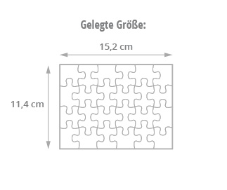 Gelegte Größe des Message-Puzzles