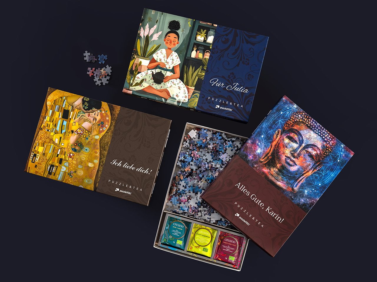 Puzzle&Tea – Zum Verschenken. Persönlich gestaltet. Liebevoll verpackt. Zeit zum Genießen.