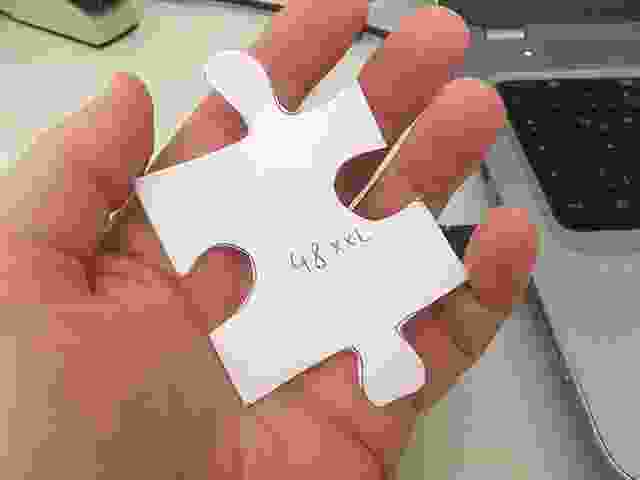 Prototyp XXL-Puzzleteil vom Fotopuzzle mit 48 Teilen