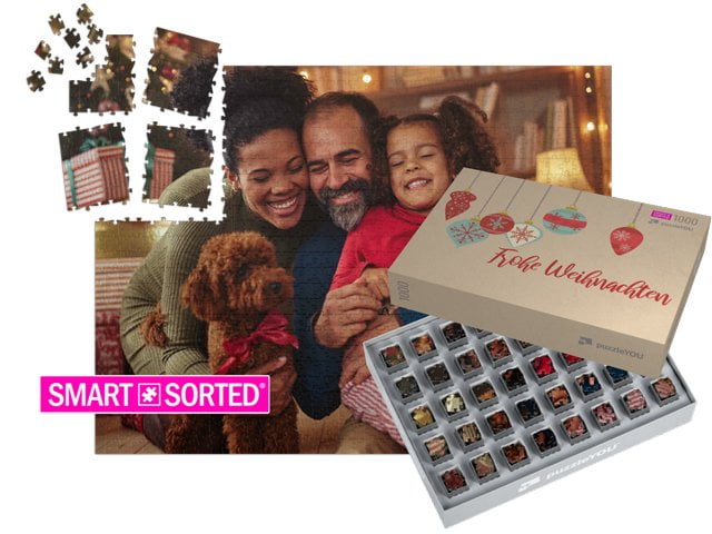 Adventspuzzle SMART SORTED mit Schachtel "Weihnachtsglamour"
